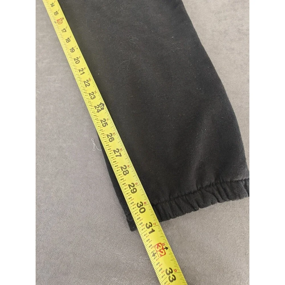 Champion Men's Black Jogger Sweatpants Size L Elastic Waist Athletic Logo
